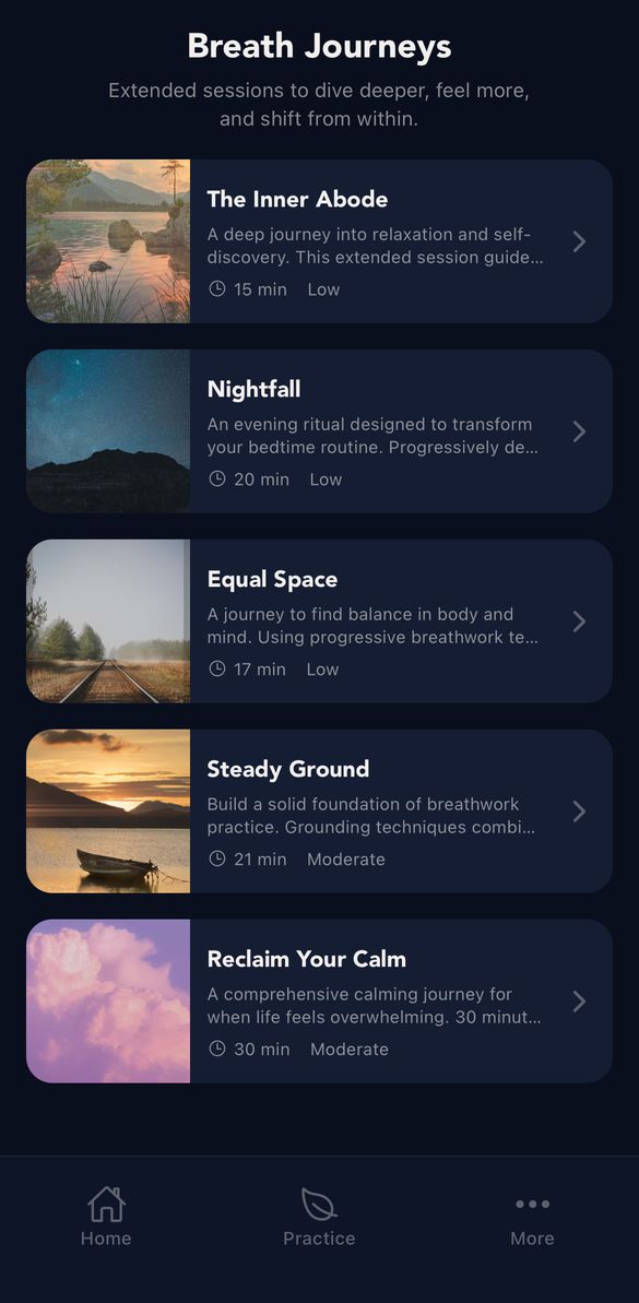 Breath journeys overview