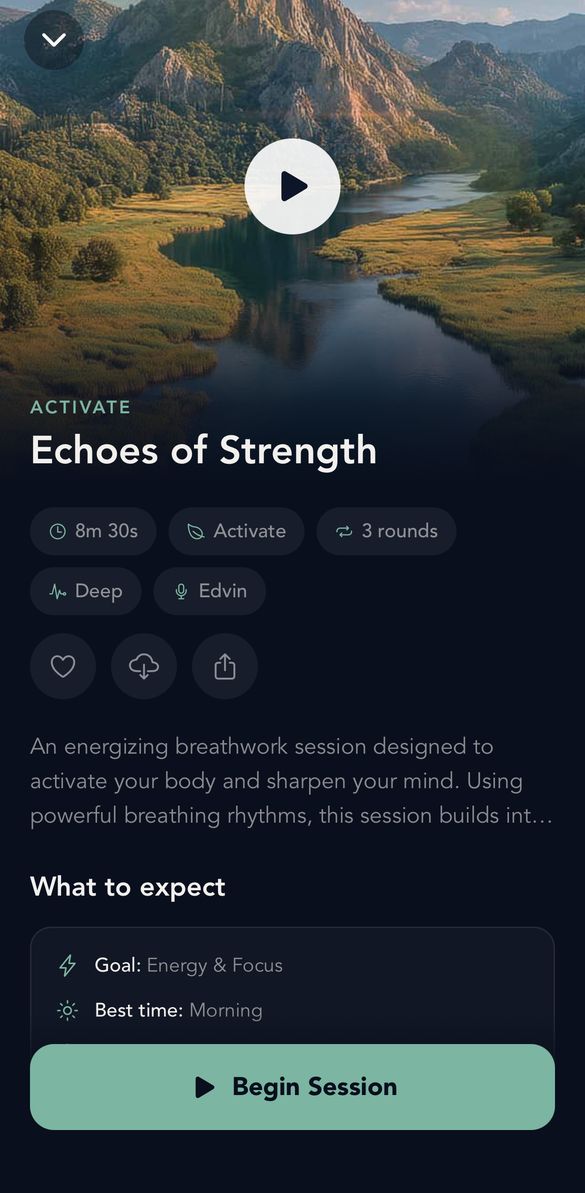 Session detail screen